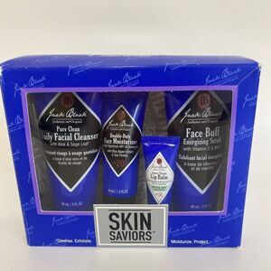 NIB Jack Black Skin Saviors Men Skin Care Cleanser Exfoliate Moisturize Balm 4pc